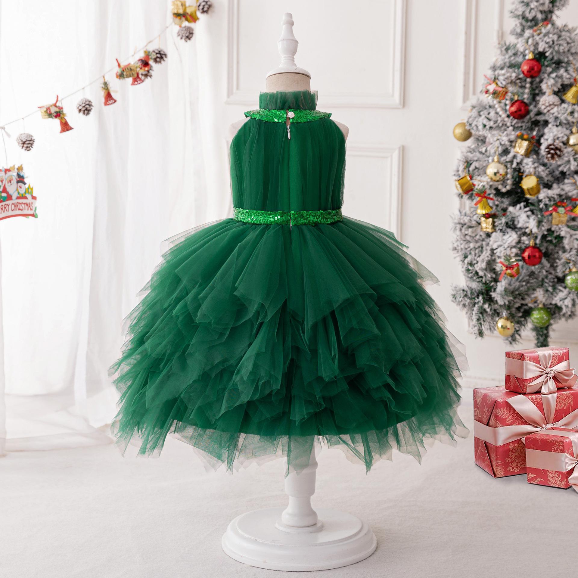 Europa y América Navidad vestido de niña vestido de red vestido de desfile vestido de gala vestido de niña vestido de noche vestido nuevo vestido de princesa