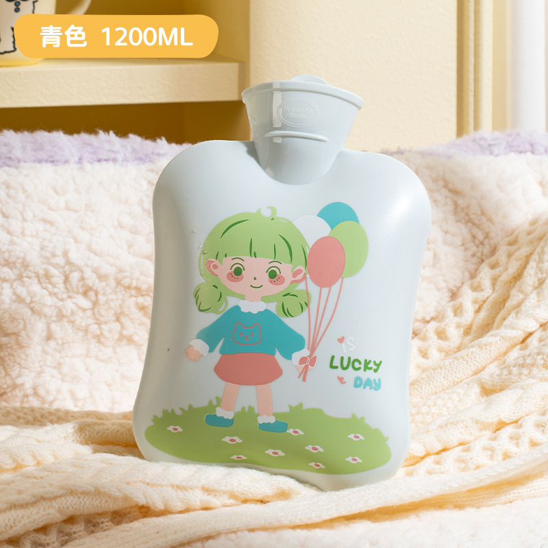 天虹新款暖手宝大号卡通 PVC热水袋灌水注水暖手袋1200ml暖肚子|undefined