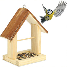 木質喂鳥器鳥房創意木質喂鳥容器木制工藝鳥窩 木質戶外喂鳥器