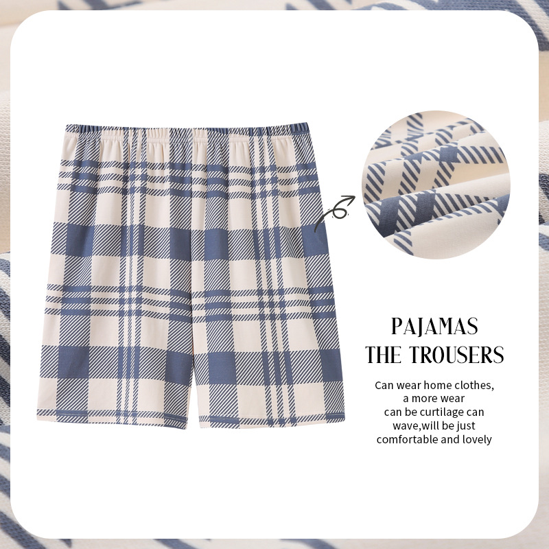 Pantalones de pijama a cuadros de primavera y verano Pantalones de mujer sueltos y cómodos más tamaño ropa exterior Four Seasons ropa para el hogar pantalones de Casa de dibujos animados para mujer