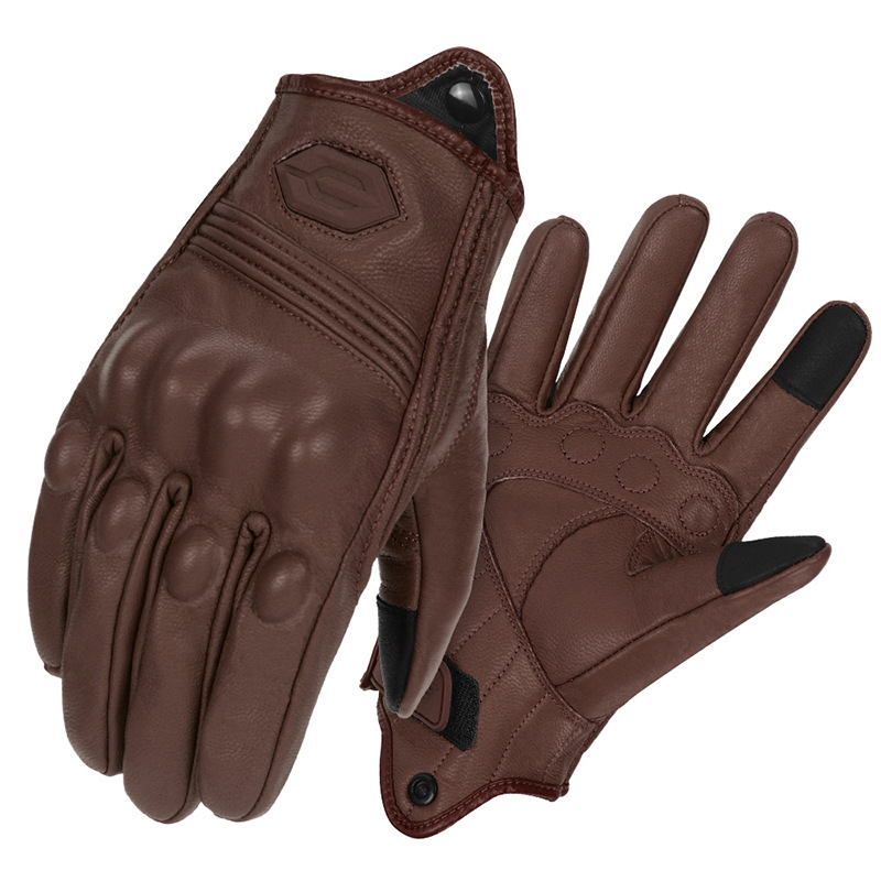 Guantes de cuero Guantes de carreras de motos Guantes de ciclismo al aire libre Guantes retro a prueba de viento