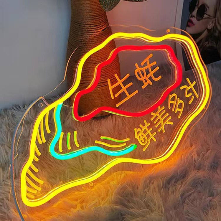 Lámpara de neón personalizada lámpara led cartel letras red fondo pared letrero decoración de mercado nocturno