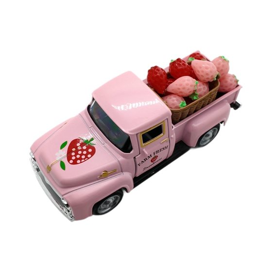 Cross Border 12.5cm Vintage Pickup Classic Car Strawberry Fruit Decoration