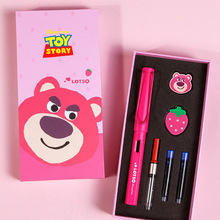 迪士尼钢笔套装女生高颜值草莓熊儿童练字小学生钢笔礼盒正品批发