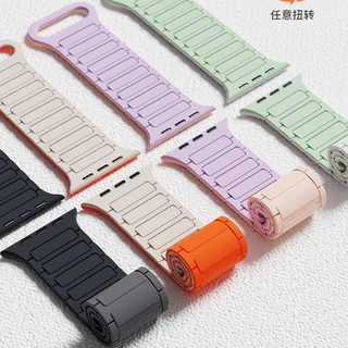 厂家适用新苹果手表apple watch9/10磁吸硅胶s10三珠反扣回环表带