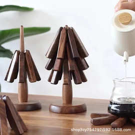 木质一棵树隔热餐桌摆件放烫隔热单茶托可爱桌面摆件隔热垫