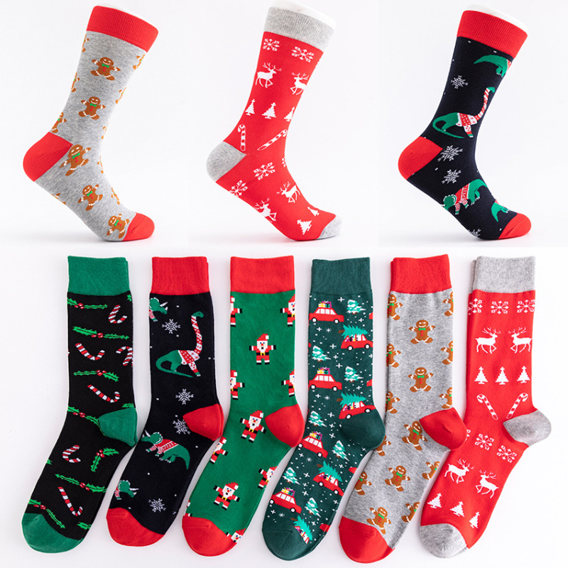 Winter men's large size thick stockings 45 yards European and American high-top Christmas tide socks 46 yards personalized tide color autumn and winter cotton socks