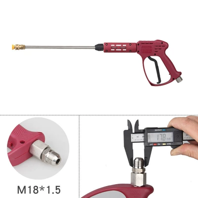 Shut-Off Water Gun for Car – High pressure car wash water gun - red-ultra-high-pressure-long-gun-outer-wire-m1815-73cm-long