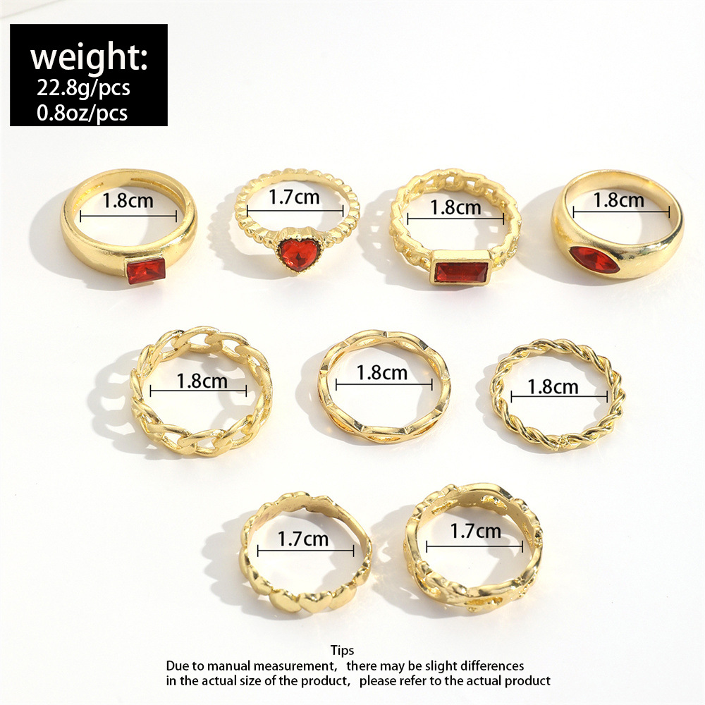 20g Weight Rings Classification One Size Ring Size 1 Set Quantity Holiday, Daily Occasion Zinc alloy Material Geometric, Heart Shape Pattern All Seasons Season Women's Gender Simple Style, Classic Style Style Simple Style Classic Style Geometric Heart Shape Zinc Alloy Women's Rings 2