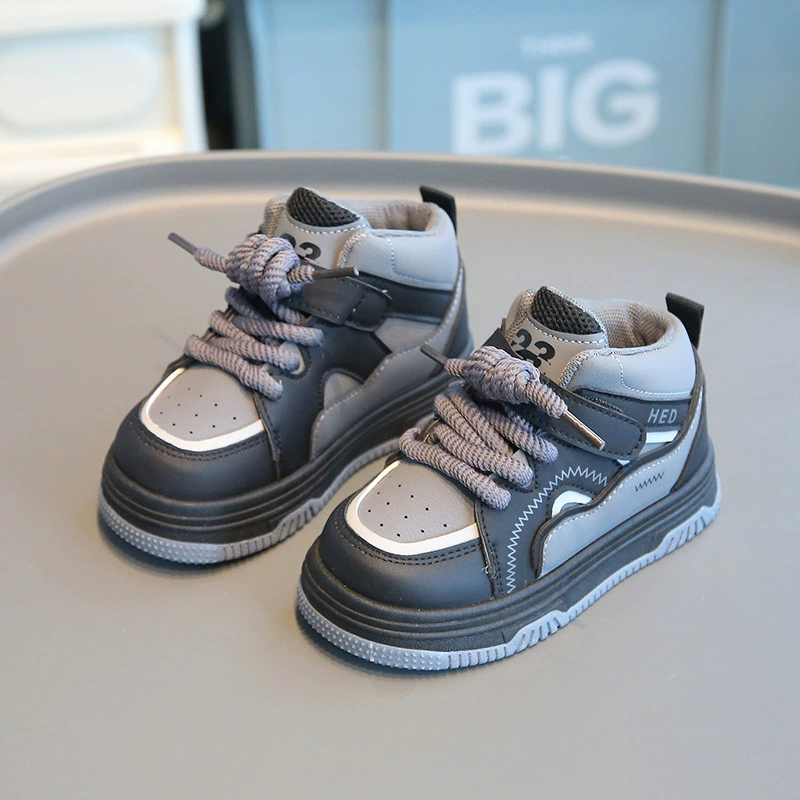 Children's sports shoes, high sneakers for boys, footwear, soft sole