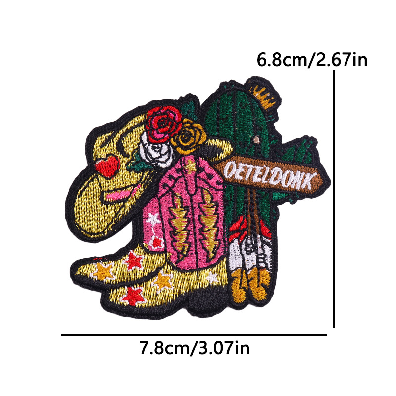 12g Weight Clothing Sticker Patches Classification 1 Piece Quantity Embroidery thread Material Letter, Boots Pattern Cute Style 1 Piece Cute Letter Boots Embroidery Thread Clothing Sticker Patches 11