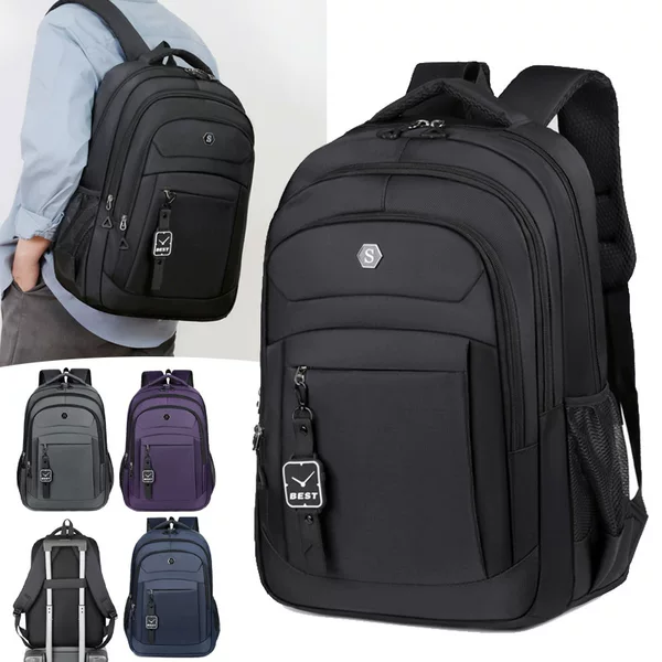 Cross-Border 2026 New Model Business Backpack for Men, Casual Large-Capacity Backpack, Can Be Attached to a Trolley, Travel Student School Bag