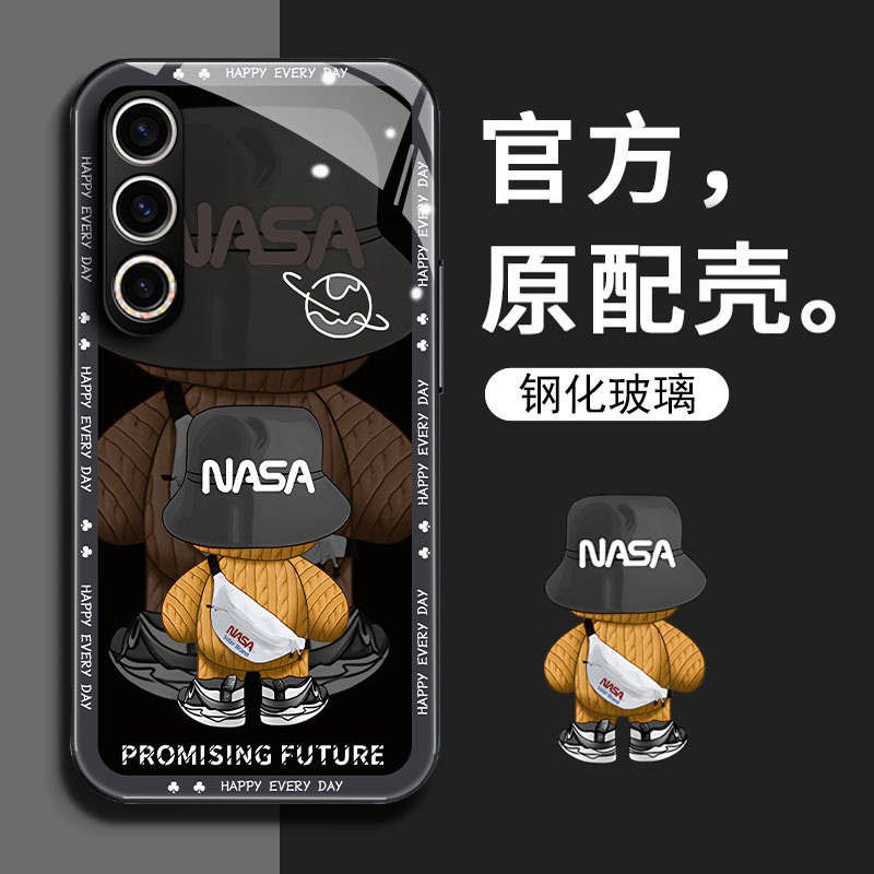 Suitable for Meizu 20 Mobile Phone Case Glass Shell New Ultra-Thin 20Pro Anti-Fall 20Classic Personalized Trendy Brand Bear