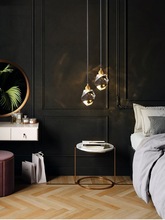 全铜轻奢水晶小吊灯现代简约客厅餐厅吧台卧室床头背景墙装饰灯