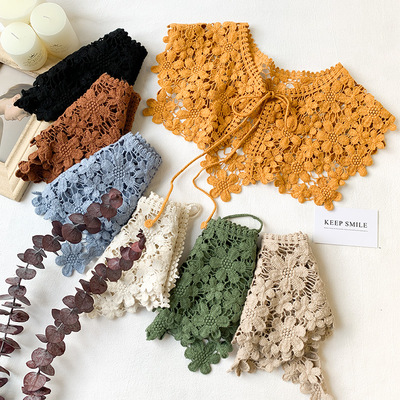 薄款百搭短款外搭小坎肩外套裙子罩衫女针织蕾丝镂空钩花小披肩夏|ru