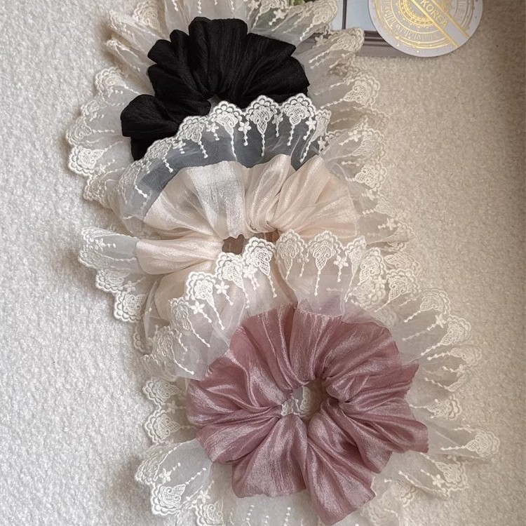Elastico per capelli con pizzo elegante stile francese accessori_voghion.com