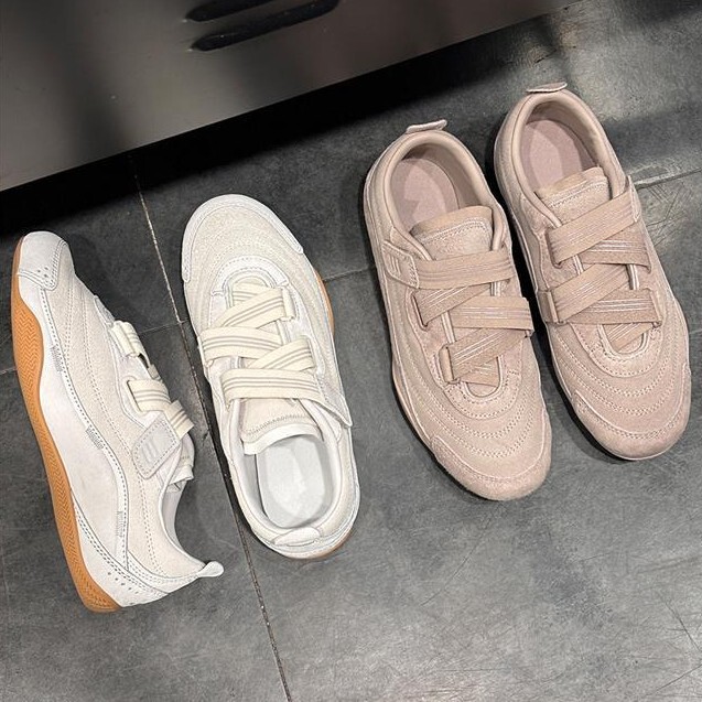 Cowhide Version [Factory Direct Sale] Velcro Moral Training Shoes for Women 2025 New Casual Sports Shoes Ballet Sneakers