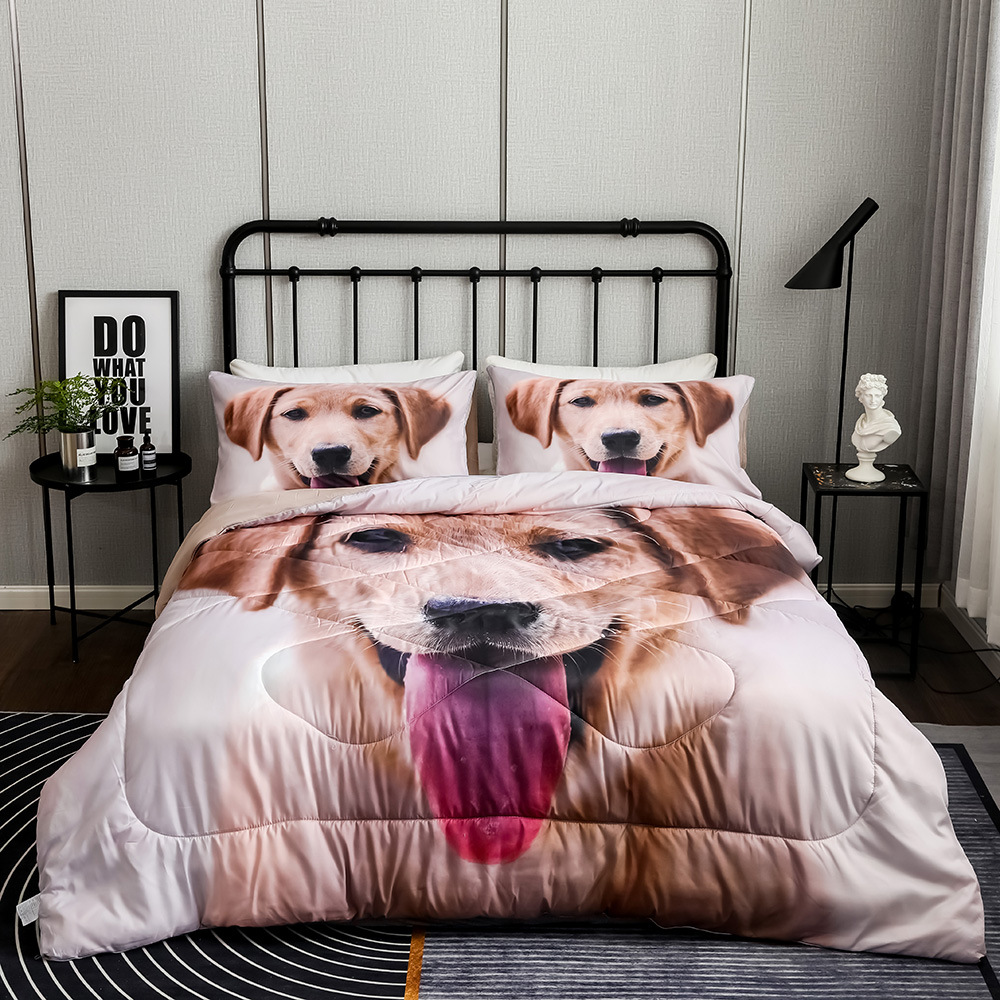 跨境亚马逊速卖通ebay被子三件套空调被春秋被芯数码印花床品套件