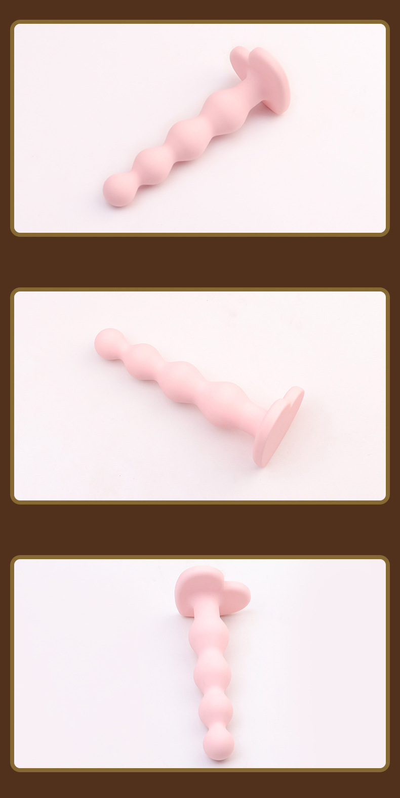 Silicone Anal Beads Plug, Black Manual-Control Adult Toy, 150 mm Body — detail image 9