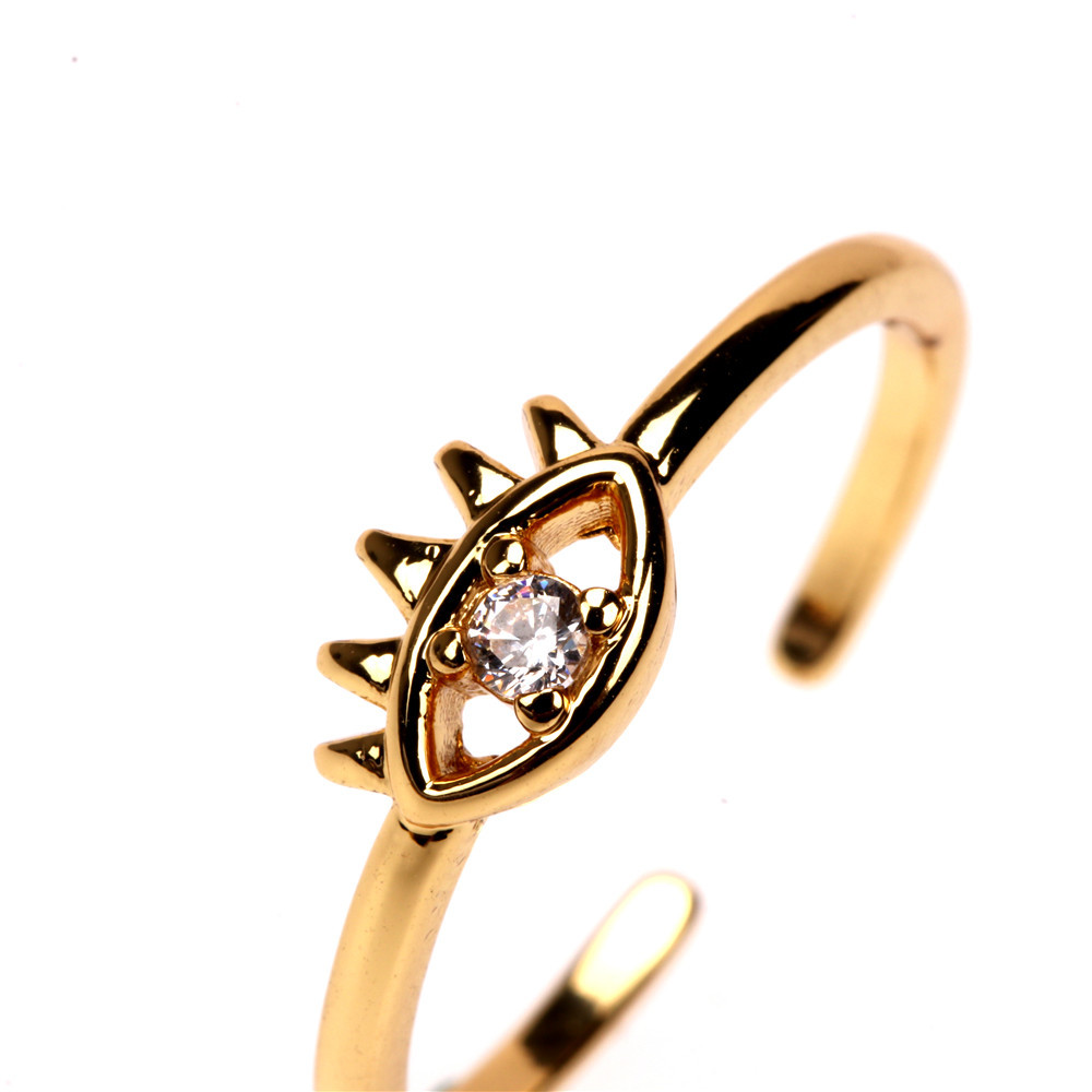 Nihaojewelry Wholesale Jewelry New Devil Eyes Micro-inlaid Zircon Hollow Adjustable Ring