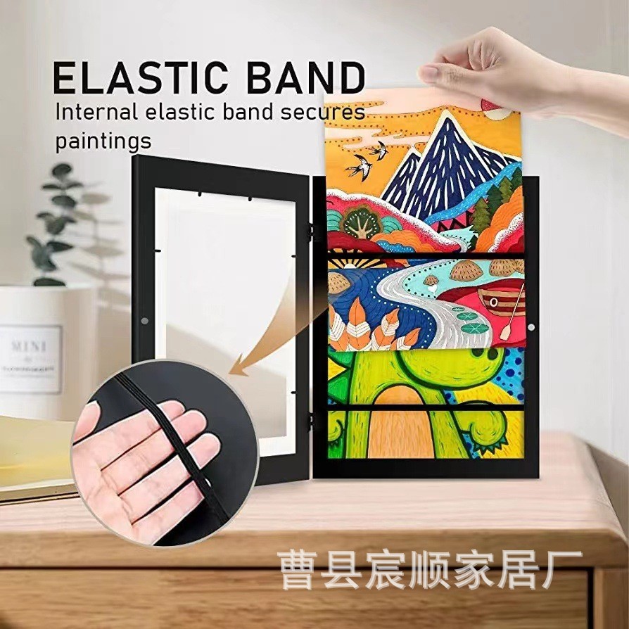 Cross-border hot-selling wooden oil painting storage photo frame…