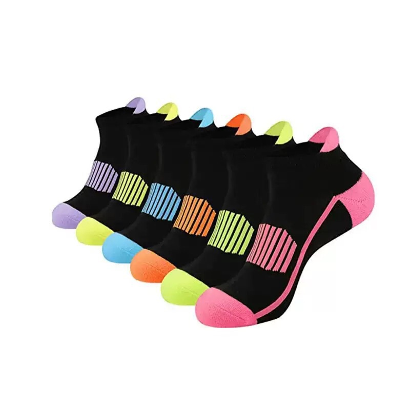 Cross-border sports socks Amazon TEMU socks men's and women's color matching low-side running socks with anti-friction
