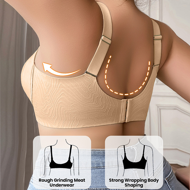 Underwear, push up bra, supporting lace wireless bra, plus size