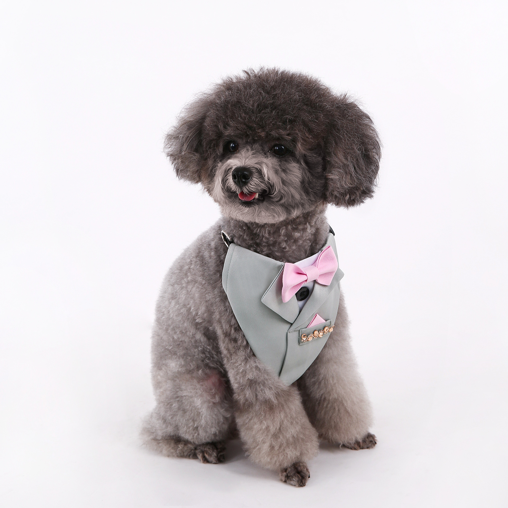 Nuevo traje de mascota transfronterizo toallas triangulares de perforación caliente fiesta de boda mascota decoración bufandas perros perros collares