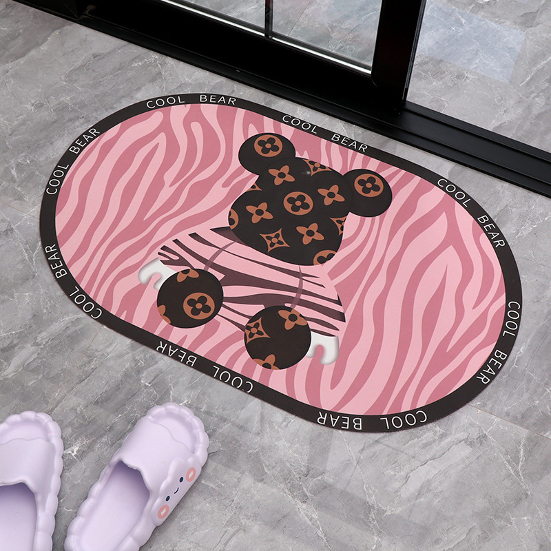 Alfombra de suelo transfronteriza alfombra de suelo antideslizante de baño de color sólido alfombra de barro suave de diatomita simple cocina alfombra de suelo de baño