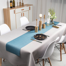 跨境欧美家居环保创意PVC桌巾编织餐桌垫酒店样板间桌旗仿麻茶席