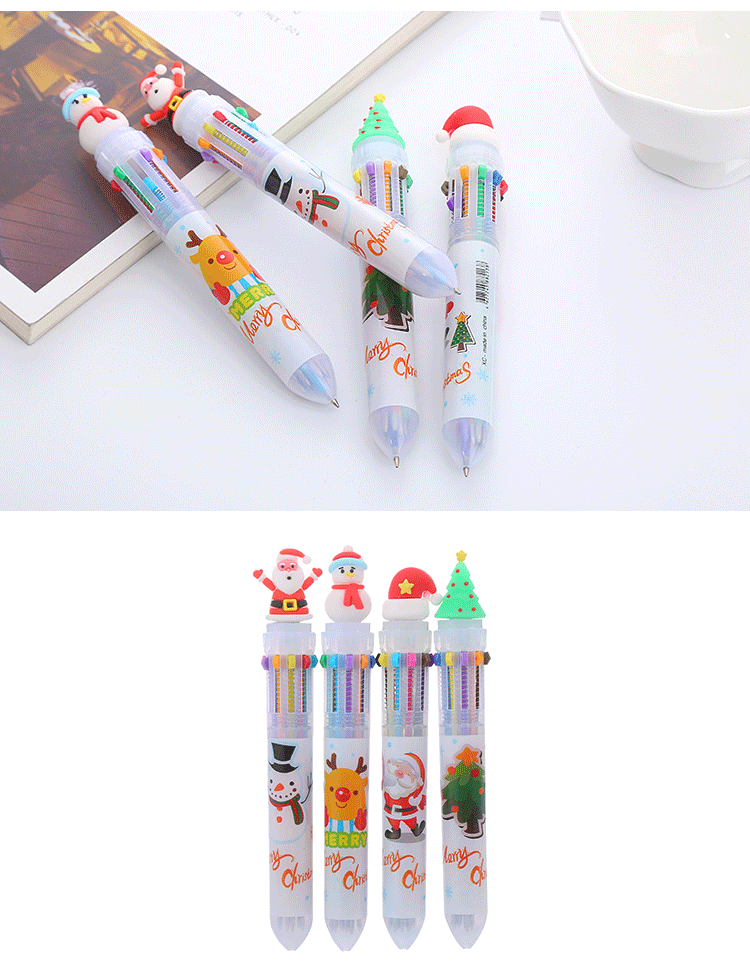 1 Piece Christmas hat interne Christmas Tree Santa Claus Class Learning Christmas Ball Pen Refill Plastic Cute Ballpoint Pen display picture 3