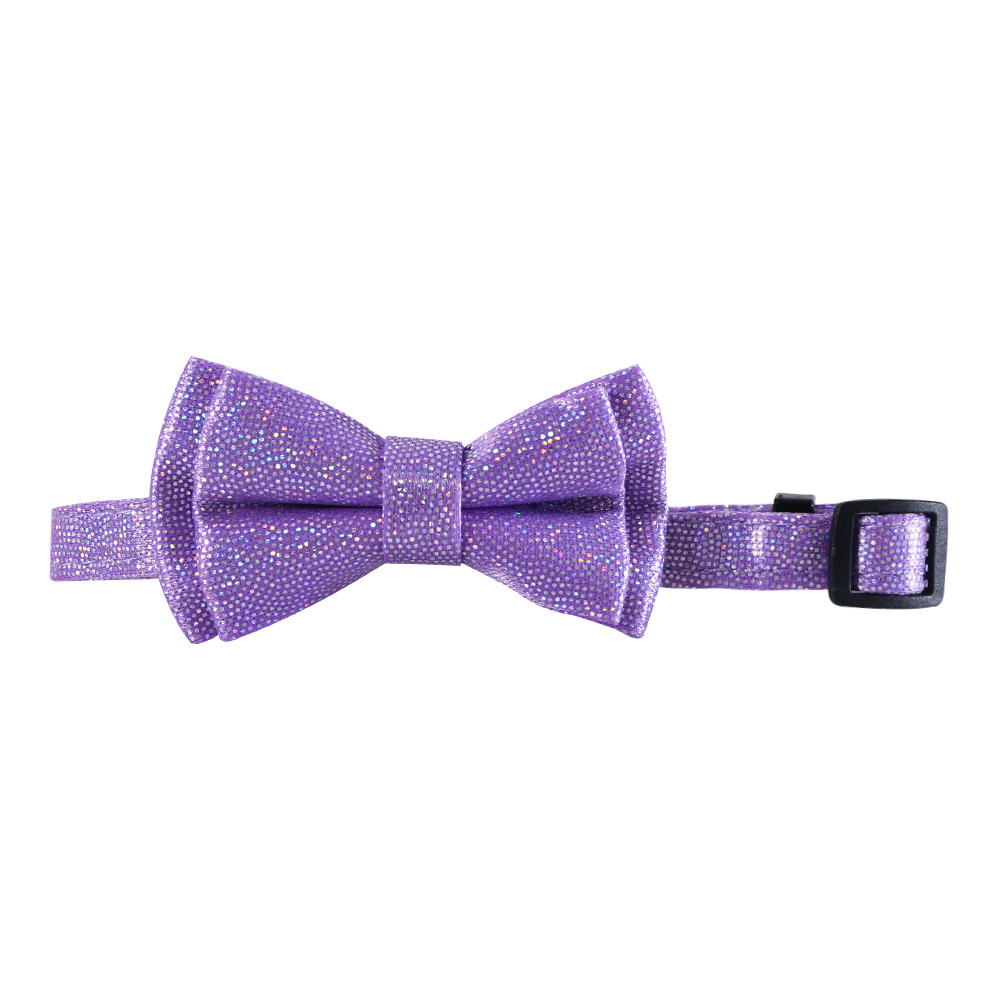 Pet Gato desmontable color caramelo sequinilla arco anti-asfixia perro conejo collar corbata collar