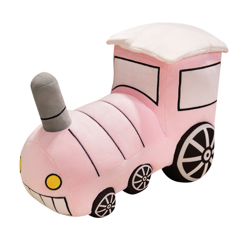 Caricatura lindo tren juguetes de peluche muñeca simulación de coche muñeca almohada muñeca regalos para niños y niñas