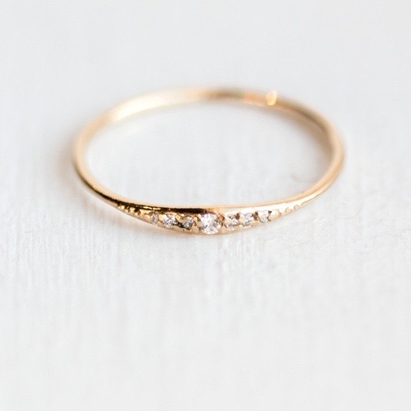 Simple and fashionable women's index finger tail ring, zircon line popular ring_voghion.com