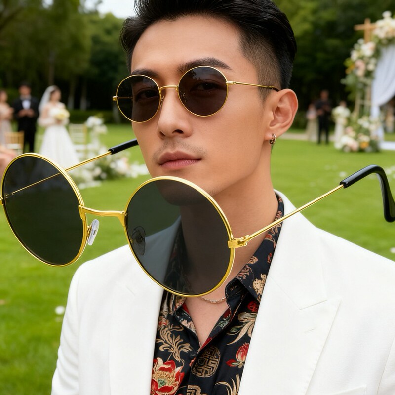 Shanghai Retro Sunglasses Internet Celebrity Hyaluronic Acid Glasses Round Prince Plain Glasses Wedding Sunglasses Shanghai Retro Sunglasses Internet Celebrity Hyaluronic Acid Glasses Round Prince Plain Glasses Wedding Sunglasses