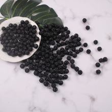 黑色满钻球14MM直孔手工编织手链包包链DIY饰品配件材料批发