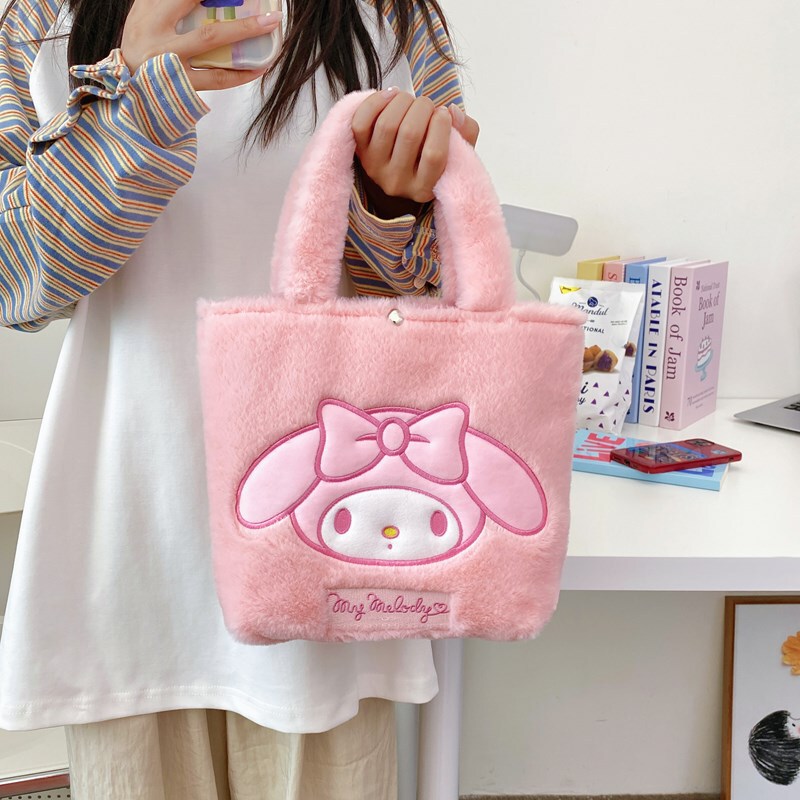 Special Offer Versatile Genuine Kuromi Melody Pacha Dog Plush Handbag Kt Cat Bag Large Capacity Shopping Trend