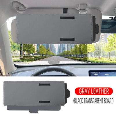 Sun Visor, Telescopic Anti-Glare: Sun shade - gray-leather-black-transparent-plate
