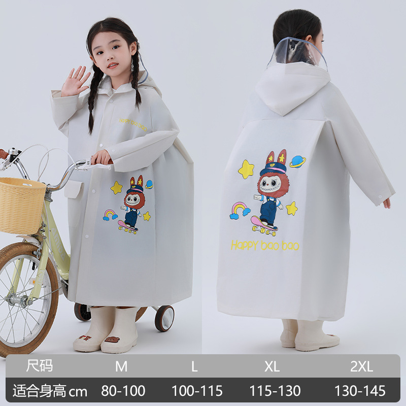 儿童雨衣女童小学生幼儿园上学女孩宝宝带书包位雨披批发|undefined