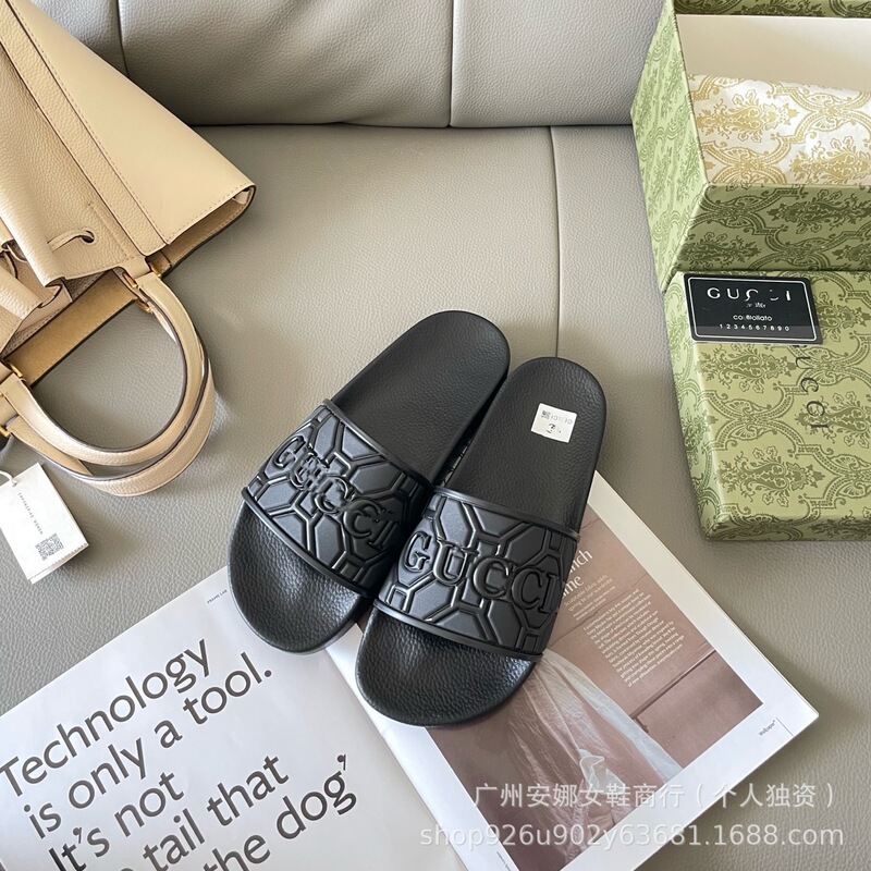 欧洲站居家拖鞋男女同款一字拖老花情侣外穿时尚个性凉拖防滑鞋|undefined