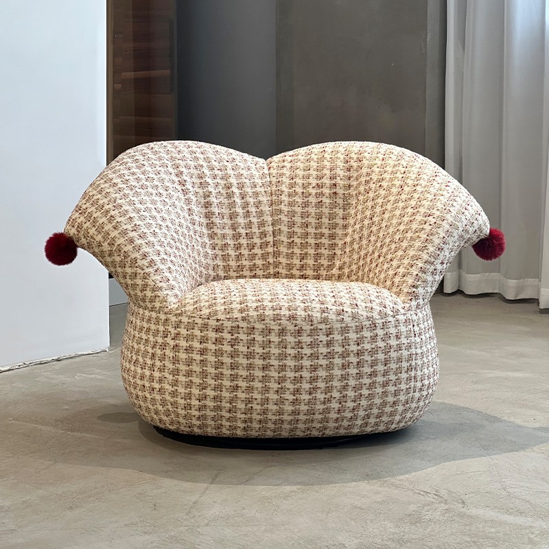 Joker sillón perezoso sofá giratorio único estilo francés crema viento balcón sala de estar diseño casero sofá de tela casual