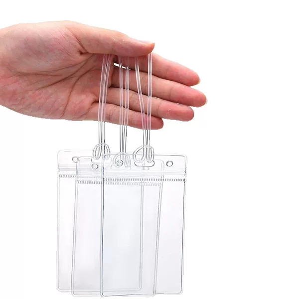 in stock Luggage Tag Bracket Vertical Transparent Sealed Waterproof Certificate Card Set Breast Tag Work Tag PVC Luggage Tag