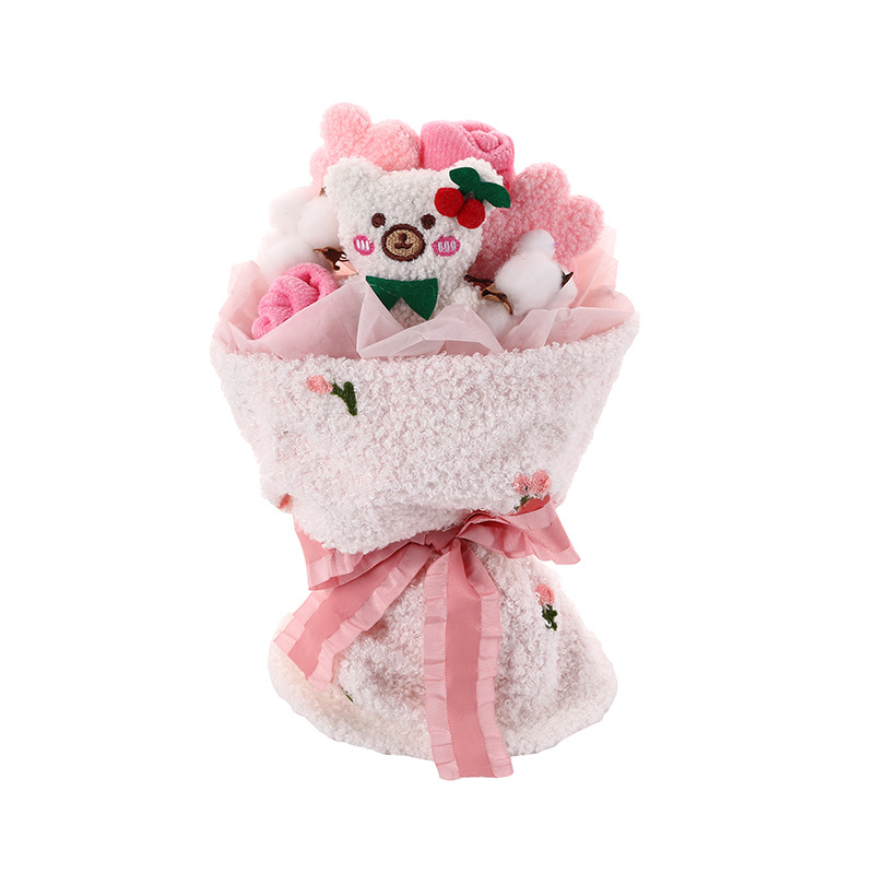 Qixi graduación regalo terminado muñeca ramo regalo de cumpleaños para novia niños regalo del Día de San Valentín