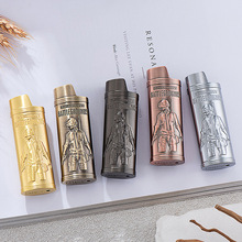 YF931--J6绝地生存立体浮雕火机外壳防爆金属盔甲火机套BIC比克J6