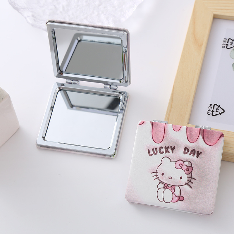 Lindo espejo pequeño Sanrio Kulomi espejo de maquillaje portátil de alto valor espejo de maquillaje portátil dormitorio de estudiantes espejo de maquillaje plegable