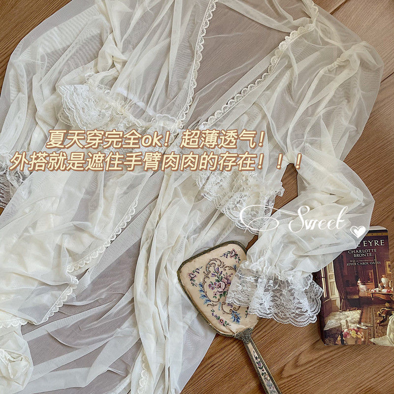 甘くて柔らかいモチモチの《夏の蝉の鳴き声》のフランスの復古の宮廷の風の超薄い眠りのスカートの2セットの朝着の超仙の爆発金|undefined