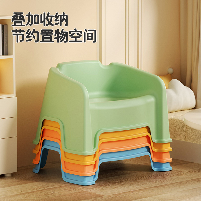 Taburete pequeño, respaldo corto, silla pequeña de jardín de infantes, banco de plástico, niño, niño, sala de estar, lindo taburete corto