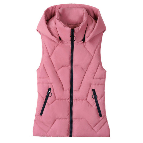 New women's vest, stylish and versatile outerwear cotton coat for moms, short autumn/winter waistcoat, ladies' sleeveless jacket—wholesale.