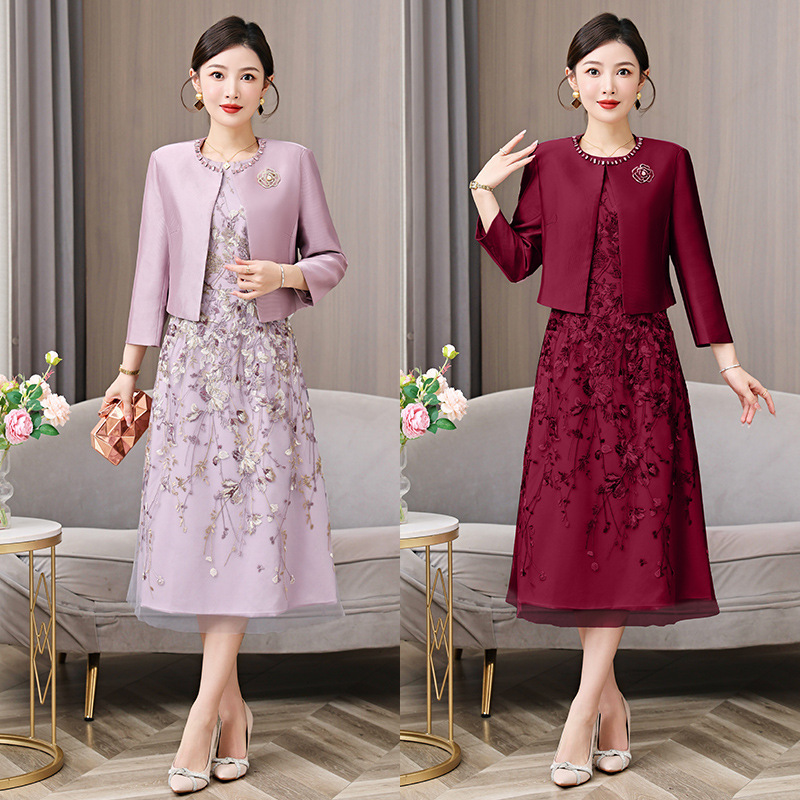 Yqwl5663 Xipu Wedding Banquet Dress Skirt 2025 Winter New Dress + Jacket Toast Suit