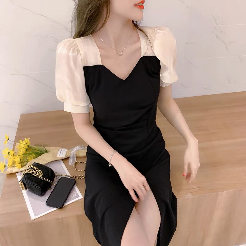 2025 New Summer Style Women's Light Mature Style Royal Sister Cheongsam Improved Version Small French Retro Waist Dress 2025 New Summer Style Women's Light Mature Style Royal Sister Cheongsam Improved Version Small French Retro Waist Dress